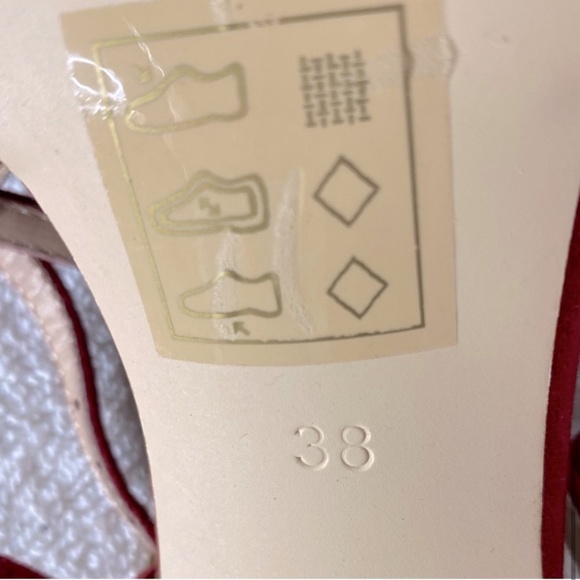 5/$25 Dynamite Red Pointed Toe T Strap Sling Back Skinny Heels 38 - Picture 8 of 11